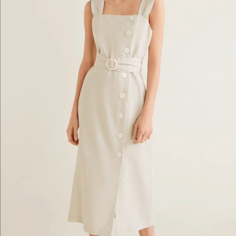 NWT Mango buttoned linen dress 100% linen